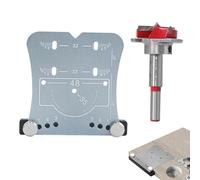 Stencil di foratura per perni per mensole in metallo, modello di perforazione per cerniere di ante di armadi, guida per trapano per mensole da 35 mm con punte