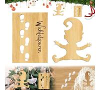 Stencil di Impronta di Babbo Natale, 2 Pezzi Stencil di Impronta di Elfo in Legno, Elfo Stencil di Natale, Christmas Stencils Templates, GNOME Stencil Impronte, Decorare Finestre, Pavimenti, Pareti