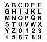 Stencil di lettere per dipingere in legno, 36 pezzi, stencil di lettere e numeri stencil di caratteri riutilizzabili per decorazioni per la casa