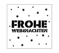 Stencil di Vaessen Creative, Frohe Weihnachten o Buon Natale, per Aggiungere Design Colorati e Texture ai Vostri Progetti Creativi con la Carta