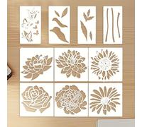 Stencil di verniciatura - Stencil grandi riutilizzabili | Modelli floreali decorativi | sostenibili con dettagli specifici | Modelli di pittura per le pareti dei mestieri in legno Decorazione
