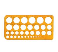 Stencil e circolare, righello per misurare e progettare, treccia in acciaio per disegnare (arancione), stencil con 36 cerchi