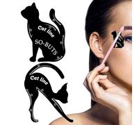 Stencil Eyeliner Di Gatto - Modelli Di Eyeliner Alato Da 2 Pc, Applicatori In PVC Opachi Per Ombretto Fumoso | Strumento Modello Di Guida Per Il Trucco Per Gli Occhi Per Il Trucco Fai -da -te In 10 Fo