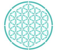 Stencil fiore della vita - Stencil con geometria sacra Mandala riutilizzabile - Uso su carta, progetti di scrapbooking, bullet diario, pareti, pavimenti, tessuti, mobili, vetro, legno, ecc. M