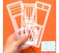 Stencil flessibili fatti a mano, confezione da 3 stencil per disegno, kit di modelli versatili per disegno, stencil riutilizzabili per diari, liste di controllo, scatole e pianificazione quotidiana (C