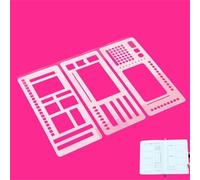 Stencil flessibili fatti a mano, kit di modelli versatili per disegno, stencil da disegno, 3 pezzi, modelli riutilizzabili, stencil per agenda, liste di controllo, linee e pianificazione quotidiana