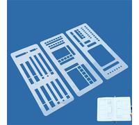 Stencil flessibili fatti a mano, kit versatile per disegno, stencil da disegno, 3 pezzi, modelli riutilizzabili, stencil per agenda, liste di controllo, linee e pianificazione quotidiana (set A)