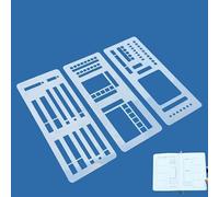 Stencil flessibili fatti a mano, strumenti da disegno, confezione da 3 stencil riutilizzabili, kit di modelli versatili per diario, liste di controllo, scatole e pianificazione quotidiana (set A)