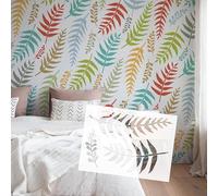 Stencil floreale con foglie di felce da dipingere, decorazione per pareti, modello grande decorativo riutilizzabile facile da pulire per la casa S588