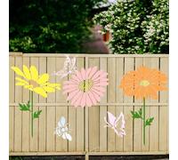 Stencil grandi per dipingere su pareti e legno, 30,5 x 35,5 cm, riutilizzabili, motivo floreale, margherita, farfalla, ape, per dipingere su pareti, recinzioni, legno, tessuto, giardino, mobili