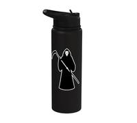 Stencil Horror Grim Reaper Angelo della Morte di Halloween Stainless Steel Insulated Water Bottle