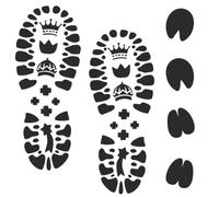 Stencil Impronta di Re Magi,4pz Disegno Pittura Stencil Set,Stencil Elf Footprint Vacanze per Decorazioni Natalizie,Plastica Riutilizzabile,Decorazioni Natalizie per Interni
