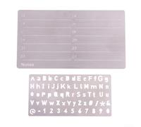 Stencil in metallo con piccole scritte per progetti artigianali, modello per incisione in acciaio inox, adatto per pirografia, calligrafia e diario (caratteri vuoti)