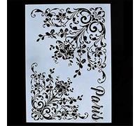 Stencil in plastica a forma di fiore, per stampe, stencil con bordo in pizzo, strumento per decorare torte, stampo a forma di fiore, setaccio, zucchero in polvere, fondente, biscotti, mousse