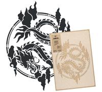 Stencil in Plastica Riutilizzabile CERCHIO DEL DRAGO CINESE
