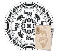 Stencil in Plastica Riutilizzabile MANDALA DI ELEFANTI