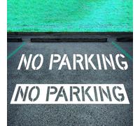 Stencil in silicone senza parcheggio, modello riutilizzabile per pittura con lettere alte 30,5 cm per la marcatura della corsia antincendio, kit guida per lettere in cemento asfalto pieghevole