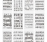 Stencil Lettere e Numeri Completo Kit - 12 Set di Template Normografo Corsivo per Pareti, Legno, Artigianato DIY, Planner, Scrapbooking