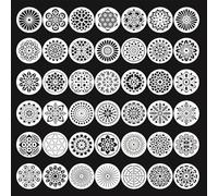 Stencil mandala, confezione da 42 modelli circolari cavi, stencil riutilizzabili per progetti fai da te di arte rupestre e decorazione di mobili, 9,9 x 9,9 cm