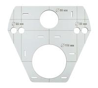 Stencil modello marcatore fori per telaio Geberit WC SENDI noVa TEMPLATE - Stencil di tracciamento per supporto WC - Supporto per WC sospeso - per fori delle piastrelle