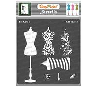Stencil multistrato riutilizzabili CrafTreat per dipingere su legno, pareti e piastrelle - Manichino - 6x6 pollici - Stencil per arte e artigianato fai-da-te - Stencil per la moda