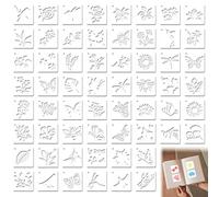 Stencil Muro Fiori Normografo Parete da Pittura 60 Pezzi Stencil per Pareti Bambini Plastica Stencil Parete Scritte per Scrapbooking Disegno Graffiti Decorazione da Parete