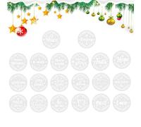 Stencil natalizi, 20 pezzi, modelli rotondi per disegni natalizi | Segni di legno Artigianato Stencil di Natale per Tela Tessuto Vetro Ceramica Biglietti di Auguri Ornamenti 10,2 cm