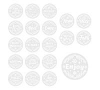 Stencil natalizio,Modelli natalizi per dipingere su legno | Modelli di parole rotonde 20X | Modello invernale per in tessuto di legno, decorazione domestica