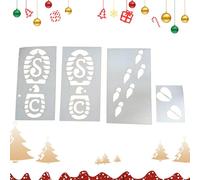 Stencil natalizio per piedi, modelli di impronte riutilizzabili, stencil natalizi | Incolla la pittura sulla neve stencil per le festività piccole decorazioni natalizie per piastrelle