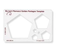 Stencil pentagonale da 6" - Strumento per il disegno basato sulla sezione aurea - Modello di Fibonacci - Stencil geometrico per arte, disegno tecnico e quilting - PETG trasparente