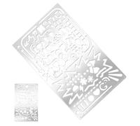 Stencil per agenda, righello multifunzione a tema gatto, design ritagliato, strumento per prendere appunti in metallo, leggero, portatile, accessorio creativo per diario, disegno di diari