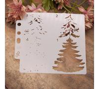 Stencil per artigianato, 14 x 13 cm, stencil riutilizzabili per dipingere su legno, modelli da parete, fai da te, per realizzare biglietti, decorazioni per la casa, stile D