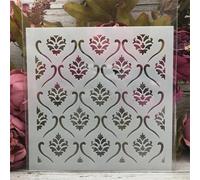Stencil per artigianato, 20 x 20 cm, motivo floreale, sfondo quadrato, stencil riutilizzabili per dipingere su legno, tela, disegni da parete, decorazioni per la casa, stile B