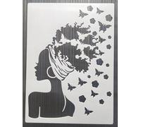 Stencil per artigianato, 21 x 29 cm, alla moda, con fiori, per dipingere su legno, parete, porta, tela, decorazione per la casa, stile 1