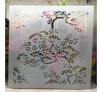 Stencil per artigianato, 30 x 30 cm, motivo: rami di albero, foglie, stencil riutilizzabili per dipingere su legno, tela, disegni da parete, decorazioni per la casa