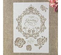 Stencil per artigianato, A4, 29 x 21 cm, stile vintage, motivo totem diamantato, riutilizzabili, in plastica, per legno, pareti, tessuto, tela, mobili, pavimenti, roccia, stile carta J