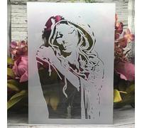 Stencil per artigianato, A4, stencil riutilizzabili con bordo floreale Parigi, per dipingere su legno, tela, modelli da disegno, arte da parete, decorazione per la casa, stile F