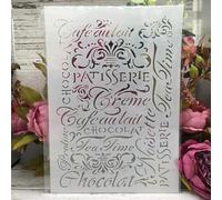 Stencil per artigianato riutilizzabile, A4, 29 cm, stile vintage, lettere postali, paragrafo, stencil per pittura, disegni per dipingere su legno, pareti, mobili, stile C