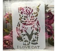 Stencil per artigianato riutilizzabili, 18 x 26 cm, stencil con parole di gatto seduti per pittura, modelli da disegno per dipingere su legno, pareti, mobili, stile 1
