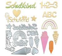 Stencil per bambini a scuola, fustelle in metallo, stencil per goffratura per l'inizio della scuola, fai da te, regalo, album, scrapbooking, biglietti, confezione regalo