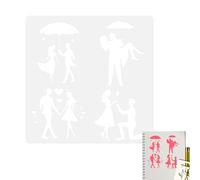 Stencil per busta in legno | Stencil per coppia riutilizzabile | Stencil riutilizzabili per legno, mobili, scrapbooking, pareti, tessuti, piastrelle, carta, pavimento, finestra, tela, decorazione