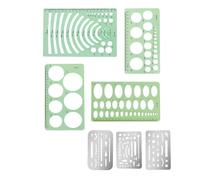 Stencil per cancellare argento, modello architettonico, CuiCanfla 7 pezzi stencil da disegno in metallo, stencil per cancellare in acciaio inox per pittura, disegno, meccanico, architettura
