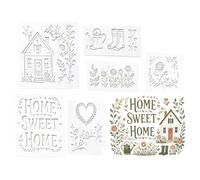 Stencil per Decorare le Pareti Decorativo Lavabile a Tema Natalizio da | Stencil Floreali Per Cortile Prato Cordolo Parcheggio Stanza Porta Pavimento e Recinzione