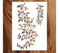 Stencil per dipingere grandi foglie di viticci, in PET riutilizzabili, per la decorazione da parete su legno, decorazione da parete, decorazione per la casa (21 x 29,5 cm)