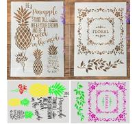 Stencil per dipingere su legno, 2 pezzi, formato A4, 29 x 21 cm, con parole francesi, riutilizzabili, stencil per dipingere su parete, accessori per la creazione di biglietti, decorazioni per la casa