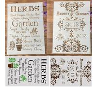 Stencil per dipingere su legno, 2 pezzi, formato A4, 29 x 21 cm, con parole francesi, riutilizzabili, stencil per dipingere su parete, accessori per la creazione di biglietti, decorazioni per la casa