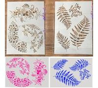 Stencil per dipingere su legno, 2 pezzi, formato A4, 29 x 21 cm, con parole francesi, riutilizzabili, stencil per dipingere su parete, accessori per la creazione di biglietti, decorazioni per la casa