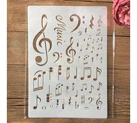 Stencil per dipingere su legno, formato A4, 29 cm, stencil per pittura con note musicali, riutilizzabili, per tessuti, mobili, pareti, fai da te