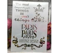 Stencil per dipingere su legno, modelli A4 di design vintage Parigi, per realizzare biglietti da disegno, stencil riutilizzabili per tela, mobili, carta artigianato