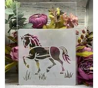 Stencil per dipingere sulle pareti, 20 x 20 cm, motivo: cavallo, riutilizzabili, per disegnare e dipingere, per decorare la casa su carta da parati e album di ritagli